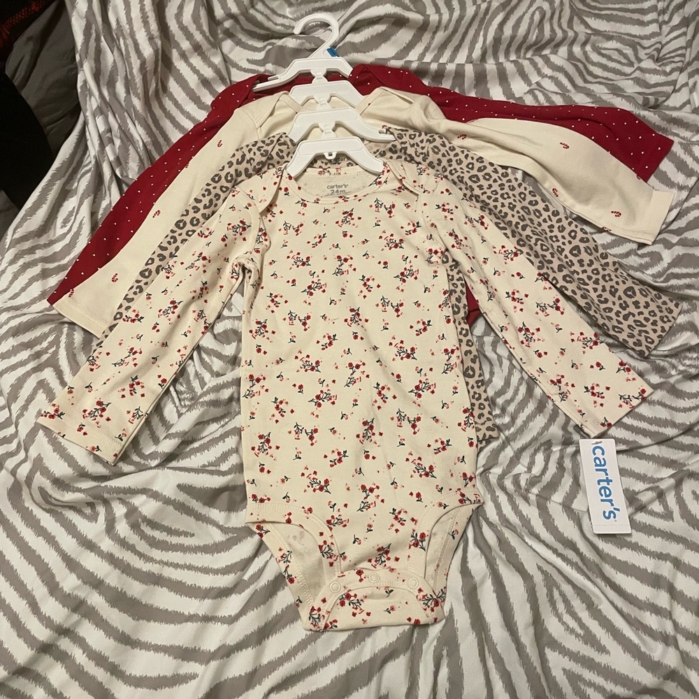 Carter's Baby Long Sleeve Cotton Bodysuit Set Size: 24 Months